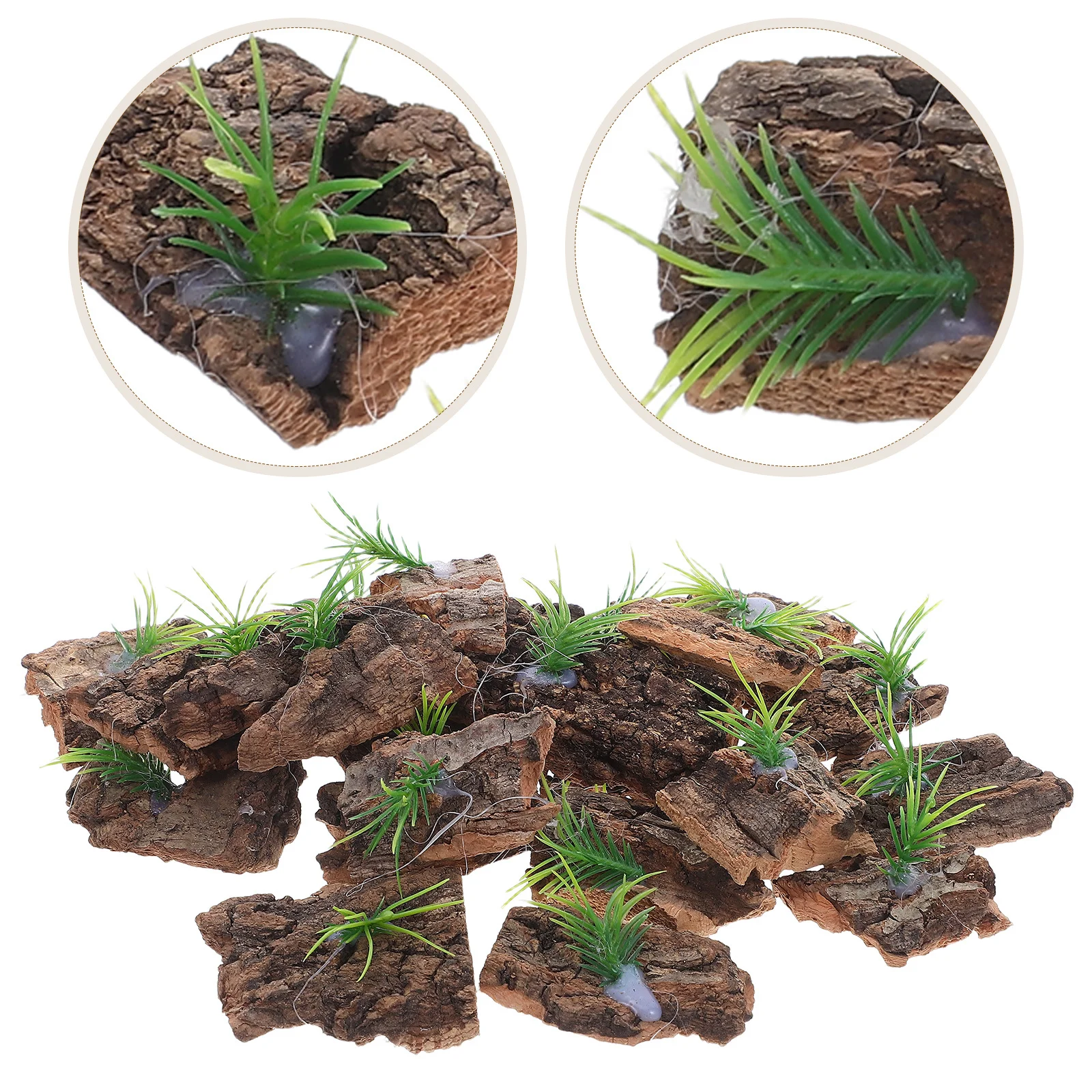 

20Pcs Authentic Tree Bark Decor Style Terrarium Background for Reptile Tank Cork Bark Hides Natural Habitat Simulation