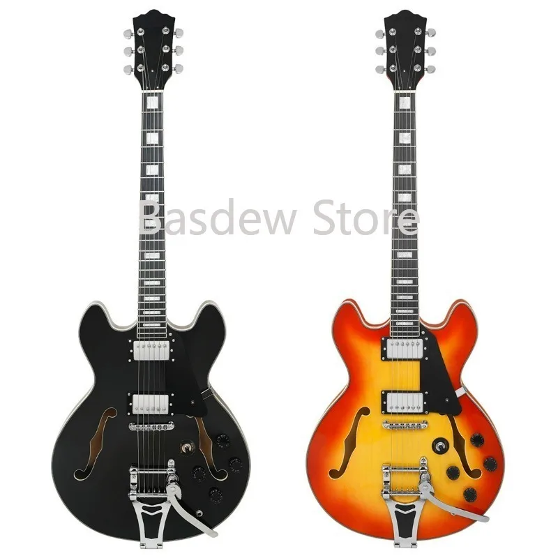 Electric Guitar 22 Product F Hole Jazz Electric Guitar Set Color Shell Fingerboard