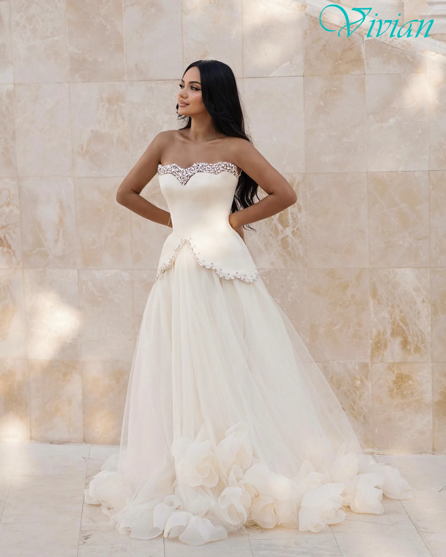 

Customized A-Line Strapless Sleeveless Elegant Evening Dress Modern Delicate Bespoke Occasion Gowns Fashion Formal Prom Dress