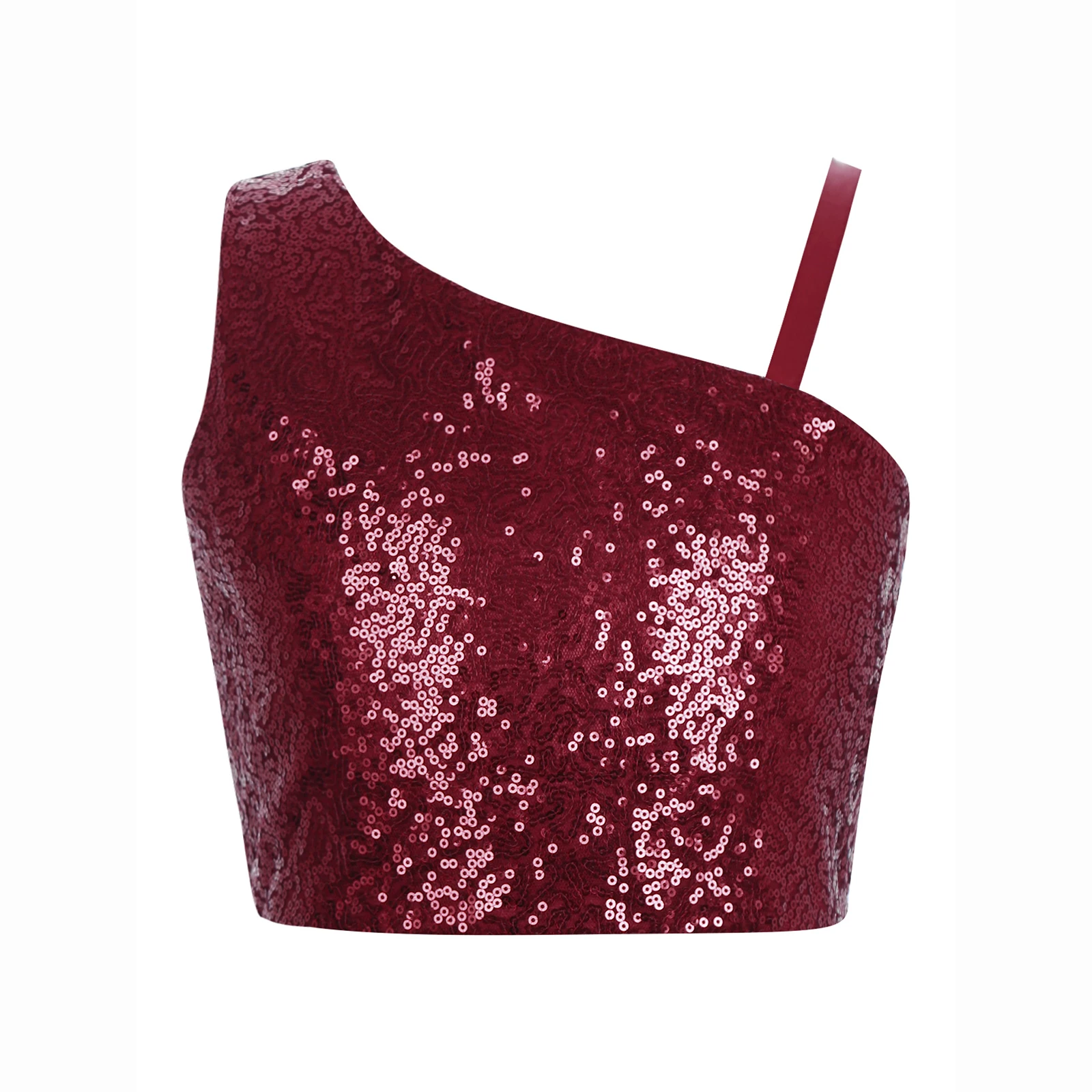 Children Tops for Girls Fashion Sparkly Sequin Spaghetti Strap Sleeveless Tops for Banquet Wedding Celebration Birthday Gift