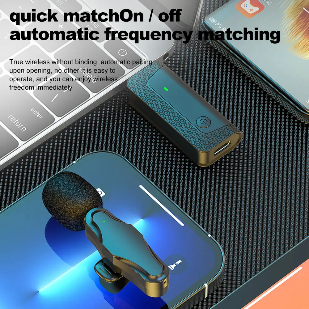 K35Pro Lavalier Wireless Microphone Noise Reduction 3.5mm USB To Type-C Receiver For Amplifier Speaker Camera Computer Phone