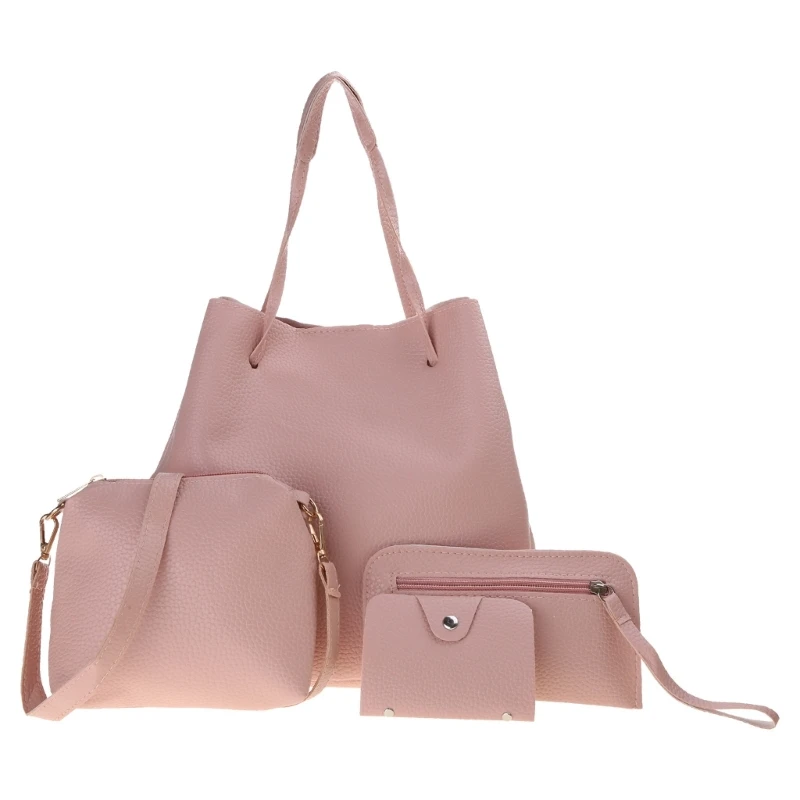 4Pcs Women Bags Set Purse Shoulder Handbag Tote Satchel Bag Crossbody Card for Case Holder Wallet