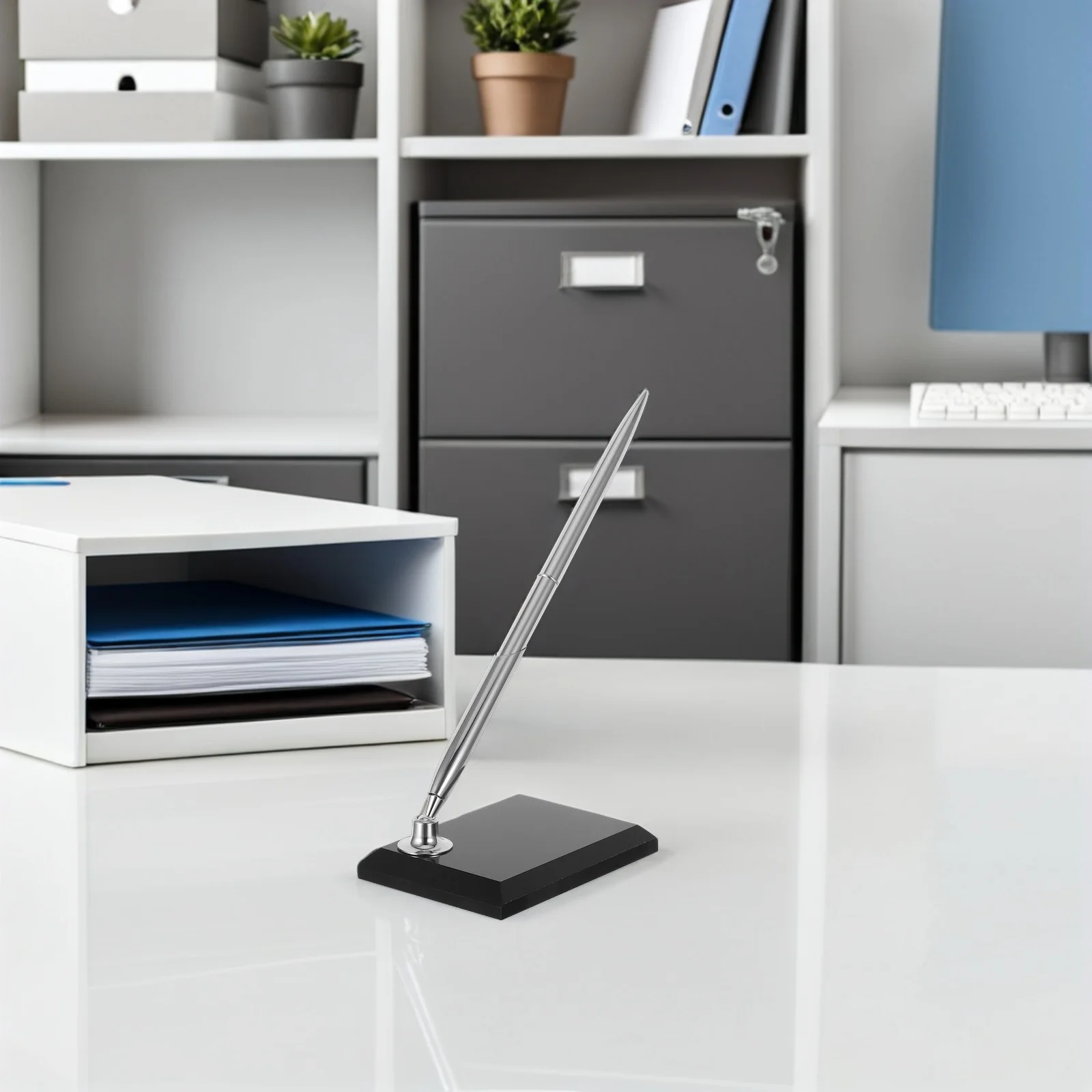 

Sign In With Stand: Metal Ballpoint Desk Signing Pen For Sign In Pen With Stand Wedding Guest Book Office Bank Reception Use