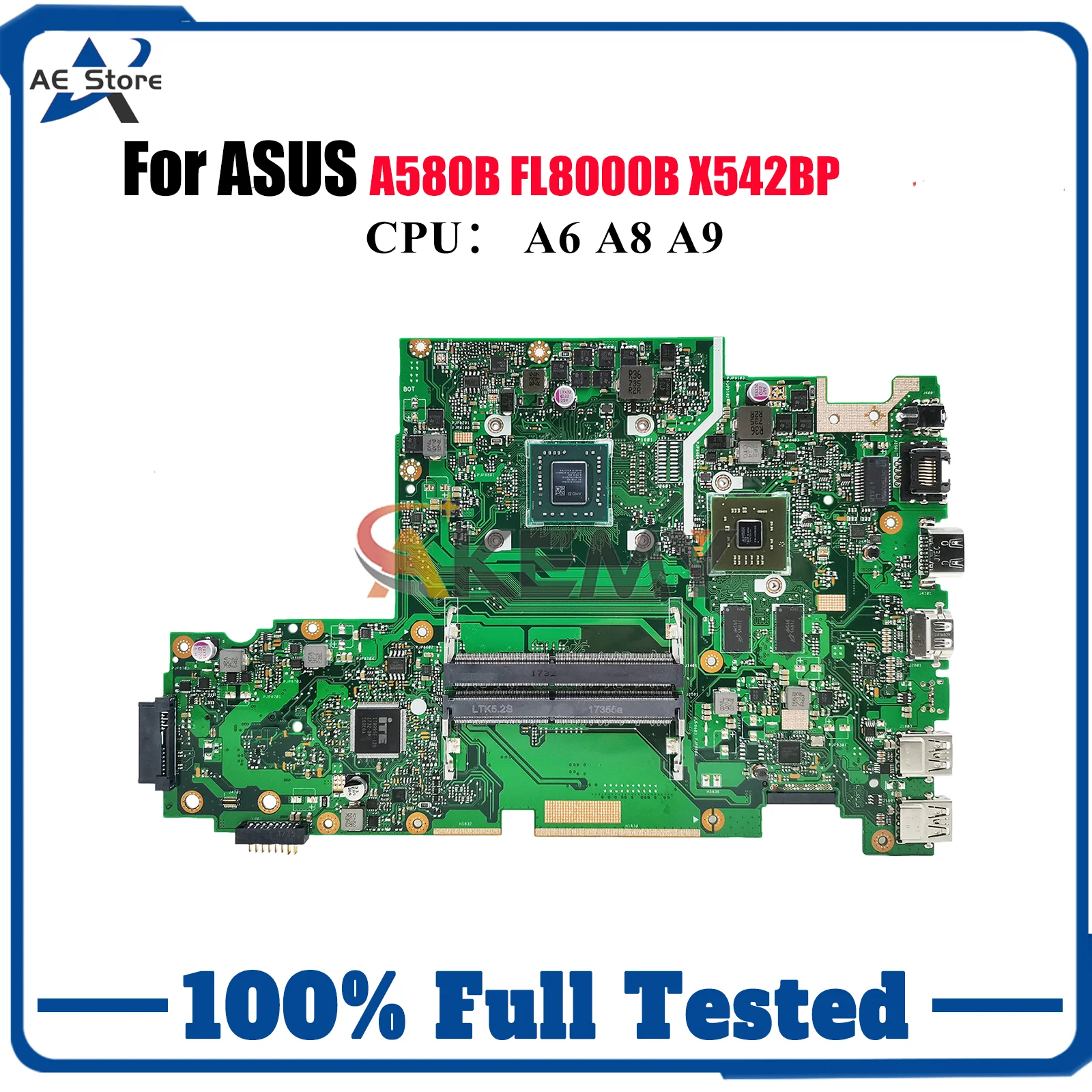 

X542BP Материнская плата для ноутбука ASUS VivoBook X542B X542BP A580B FL8000B Материнская плата для ноутбука с процессором A6 A8 A9 100% tests OK stk