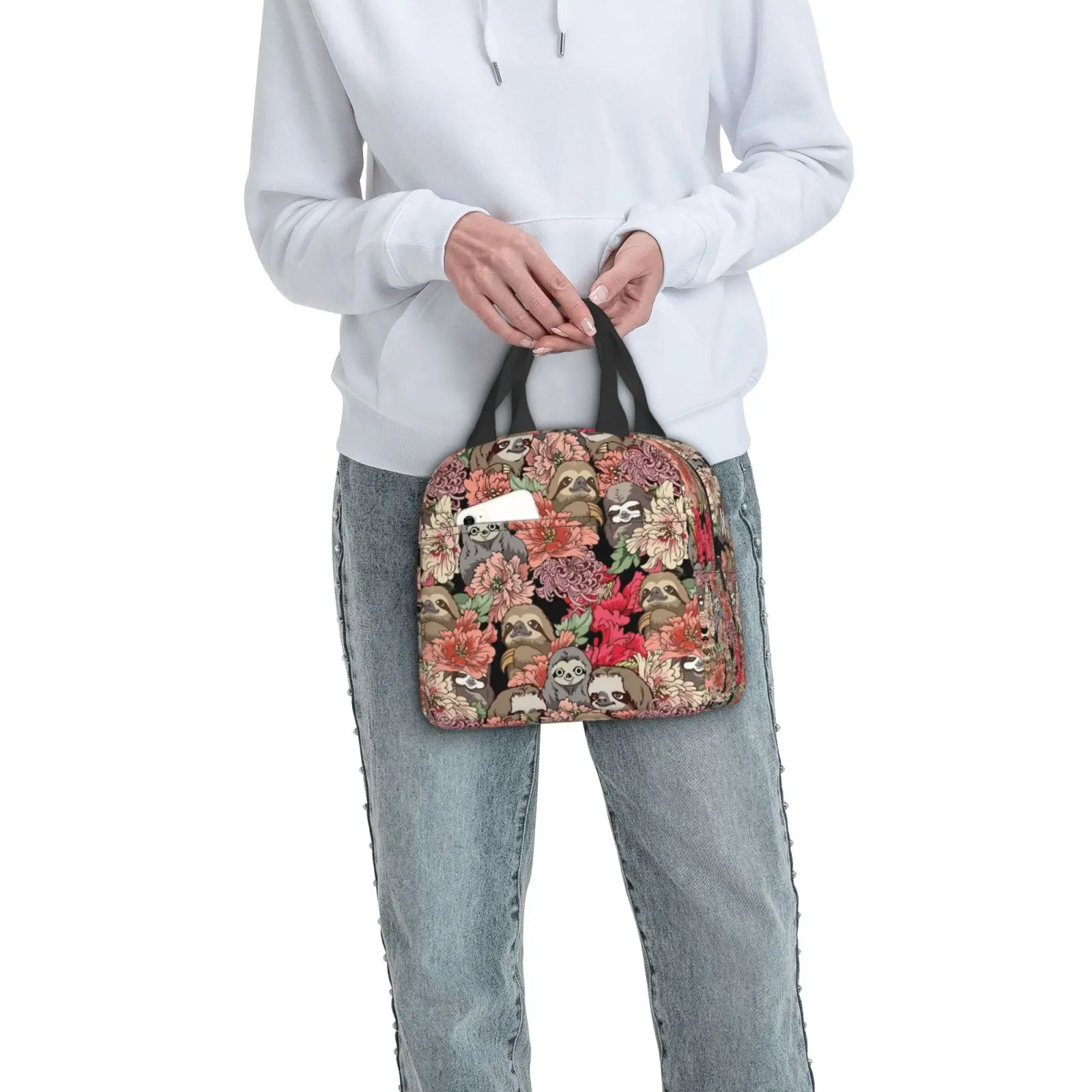 Because Sloths Lunch Bag Large Capacity Thermal Insulated Lunch Tote Lightweight Women's Lunch Box Bag for Work School Picnics