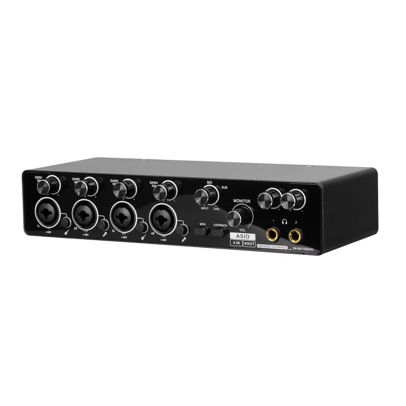 

RX4 Professional ASIO Audio Sound Card 4 Channel USB Audio Interface With Mic Preamplifier for Live Recording