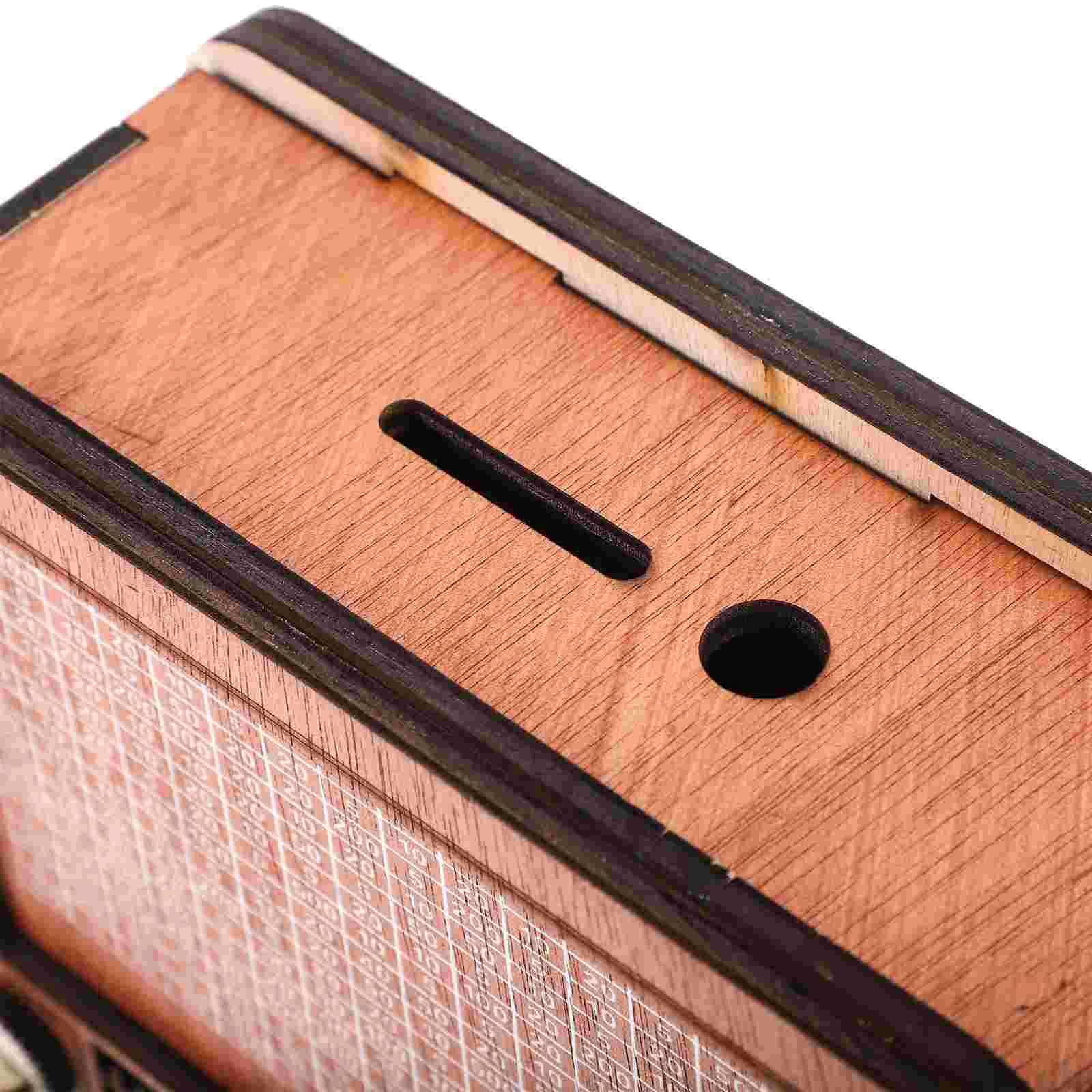 Wooden Money Box with Counter Piggy Bank Children's Gift Crafts (a Type of Radio) Saving Pot Creative Design Coin Holder