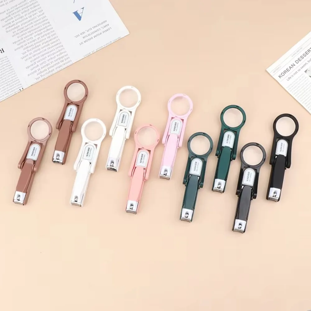 Anti-splash Ouderen Praktische nagelknipper met vergrootglas Multifunctionele roestvrijstalen nagelknipper