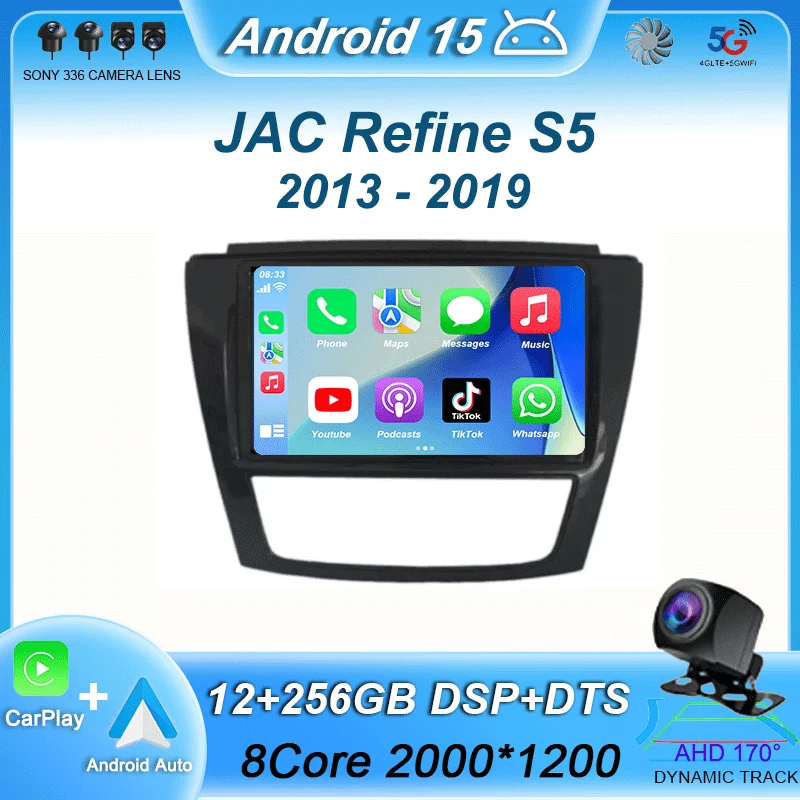 

Carplay Auto Car Radio For JAC Refine S5 2013 - 2019 Multimedia Video Player Navigation GPS Stereo 2din DVD Head Unit Android 15