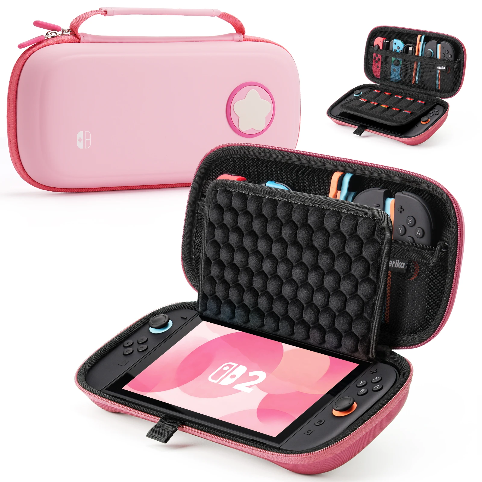 Yinke Tragetasche für Nintendo Switch 2 OLED, kratzfest, wasserdicht, schützende Reisetasche mit 10 Spielkartenfächern. – Detail 7