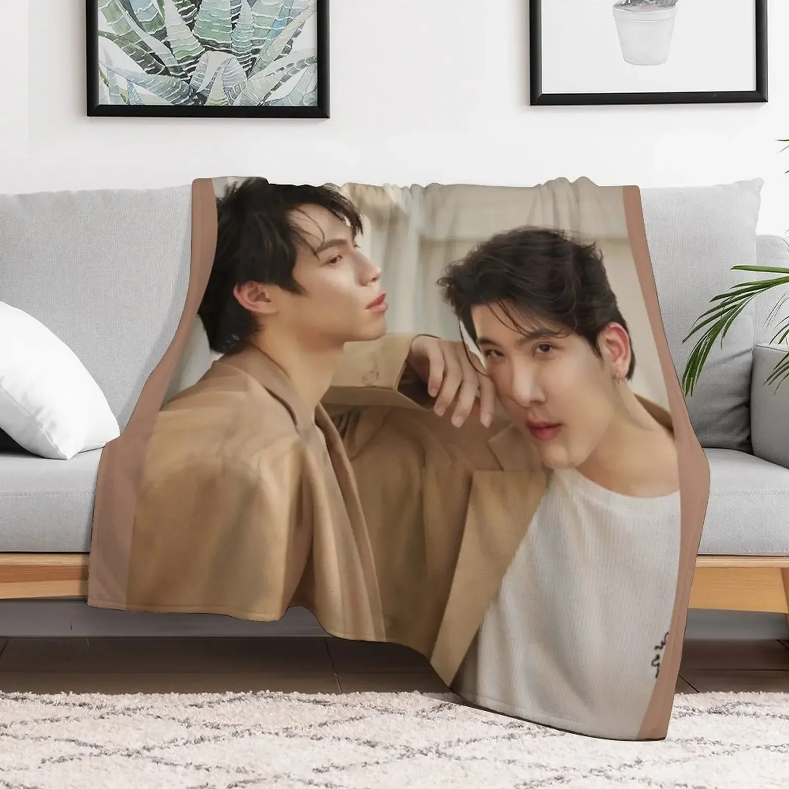 First Khaotung Only Friends BL SERIES thai ?????????????? thailand gmmtv bl series Throw Blanket Soft Plaid Plaid Blankets