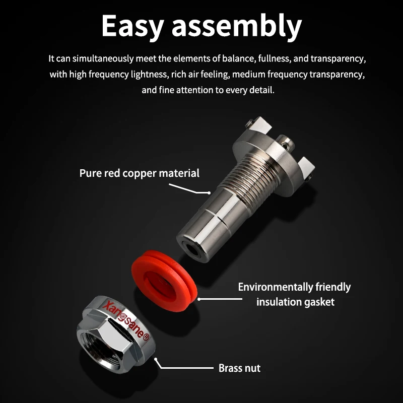 Xangsane pure copper welding free hifi rca female socket power amplifier sound card wall plug hifi rca plug cable terminal