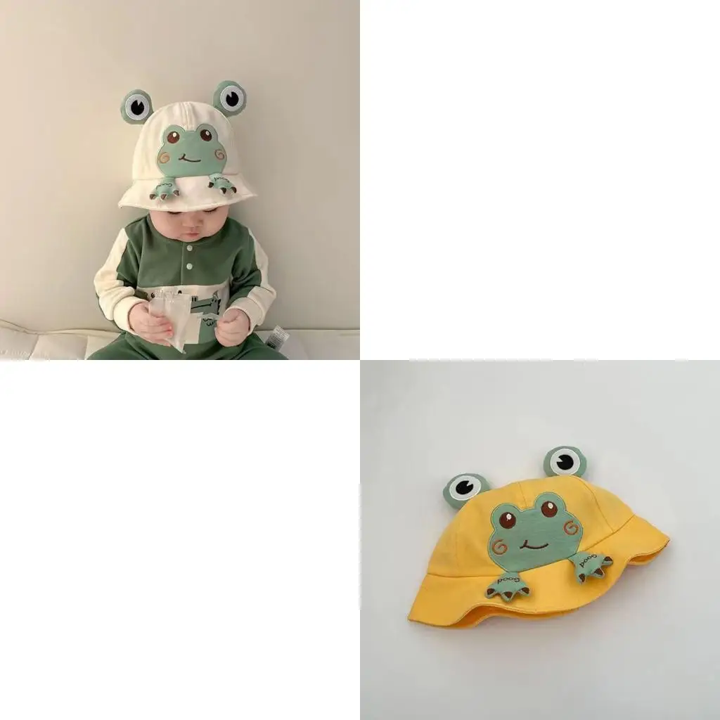 

Baby Nylon Fisherman Caps Spring Autumn Essential Wide Brimmed Sun Bucket Hat Soft Lining 0 to 3 Years 4XBC