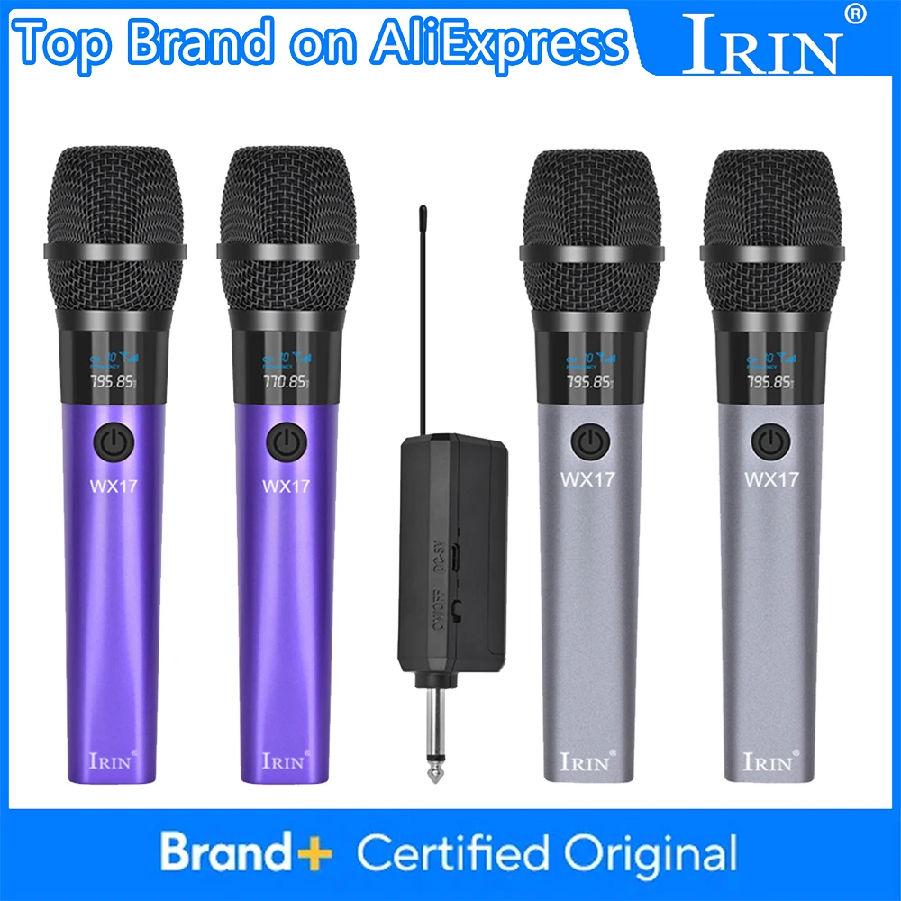 

IRIN UHF Wireless Microphone System WX17 Professional Handheld Dynamic Mics for Stage Karaoke Live Streaming | Outdoor Events