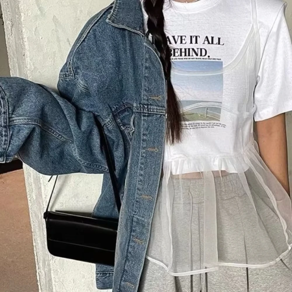 French Style Sweet Ruffles Sleeveless Vest Loose New Fresh Korea Chic Tank All-match Slim Bud Sling Hot Sell Minority Top