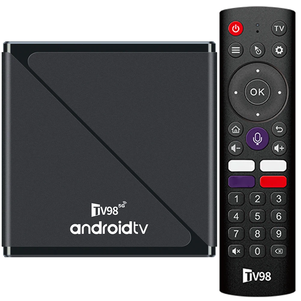 2,4G y 5G WiFi Dual BT5.0 reproductor multimedia decodificador Allwinner H313 Quad Core Android 14 TV Box control remoto por voz Digital HD 8K 4K