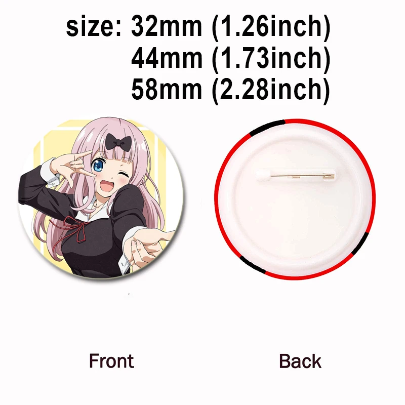 تشيكا فوجيوارا كاغويا شينوميا يو إيشيغامي لعبة الشكل شارة تأثيري لطيف المينا دبابيس لحقيبة الظهر الملابس والاكسسوارات والمجوهرات #3