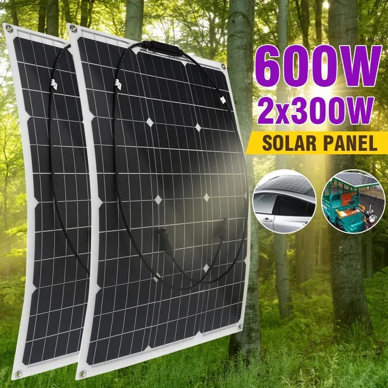 

18V 300W 600W PET Flexible Solar System Solar Panel Kit Complete RV Car Battery Solar Charger for Home Outdoor RV