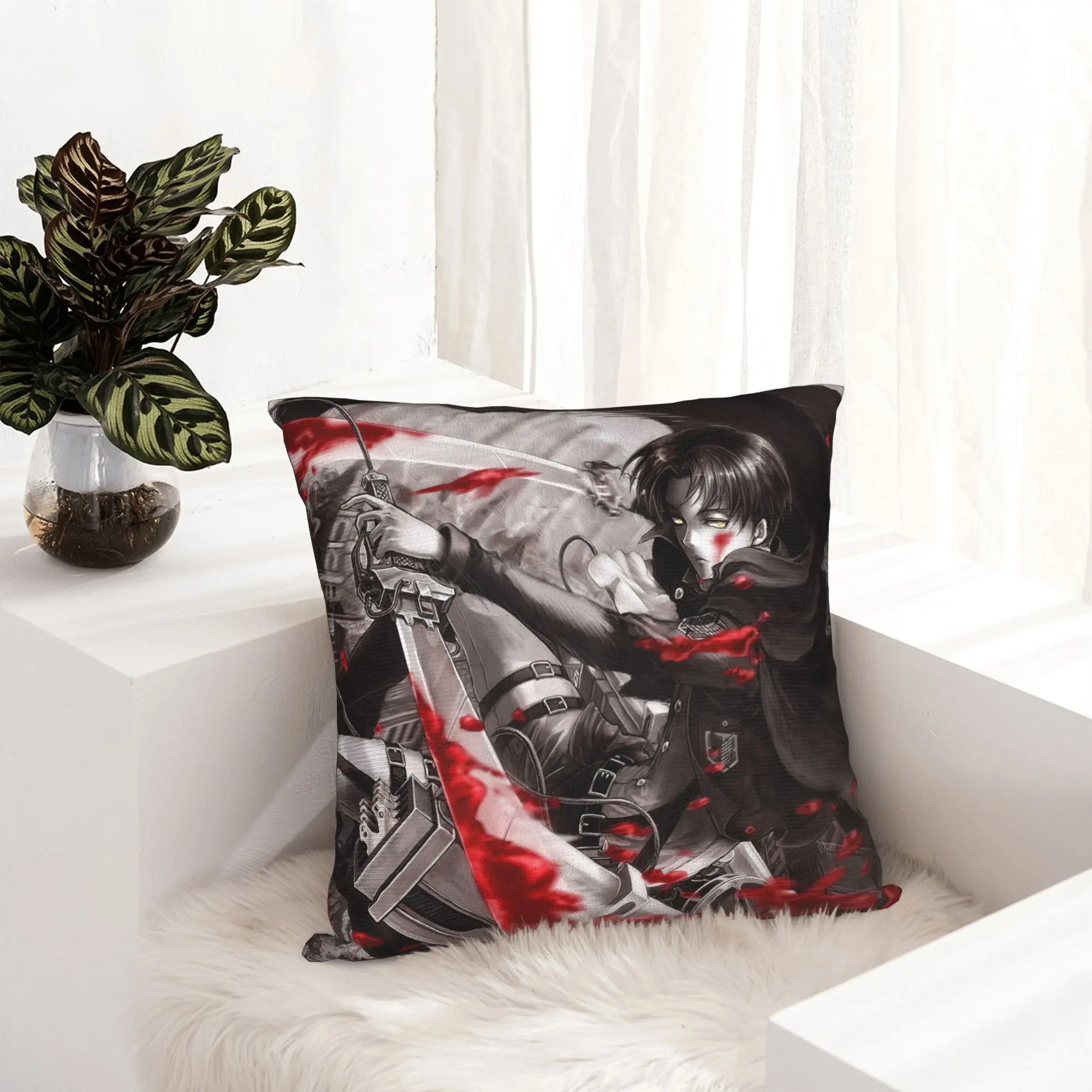 

Attack on Titan Anime Pillowcase Printed Polyester Cushion Cover Decor Pillow Case Cover Chair Dropshipping 45*45cm