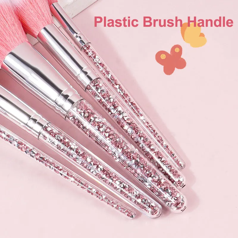 5pcs Diamond Makeup Brush Set Face Powder Brush Highlight Bursh Nasal Eye Shadow Blush Brush Smudge Professional Beauty Tools