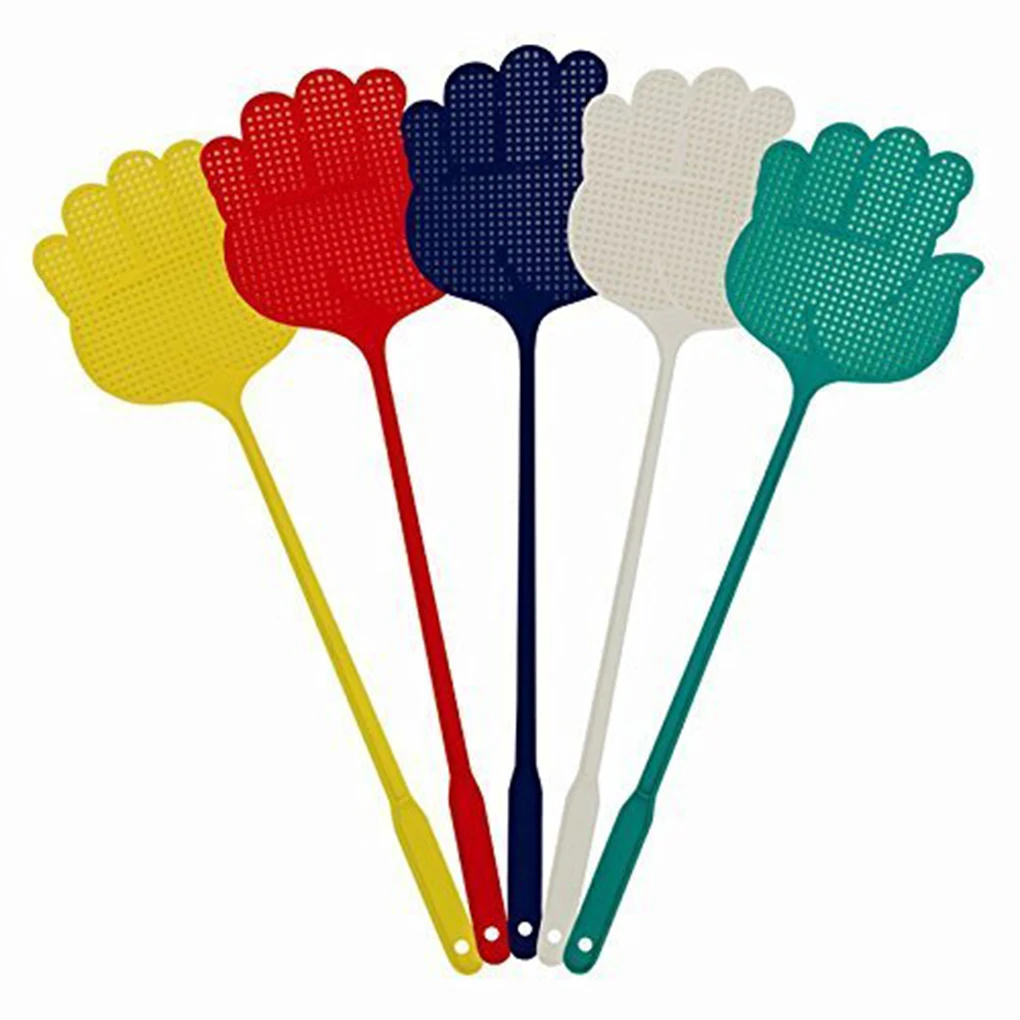 

5 Pieces Flyswatter Convenience Multiple Colors Cute Shape Hand-shaped Swatter Colorful Flyswatters Home Supplies