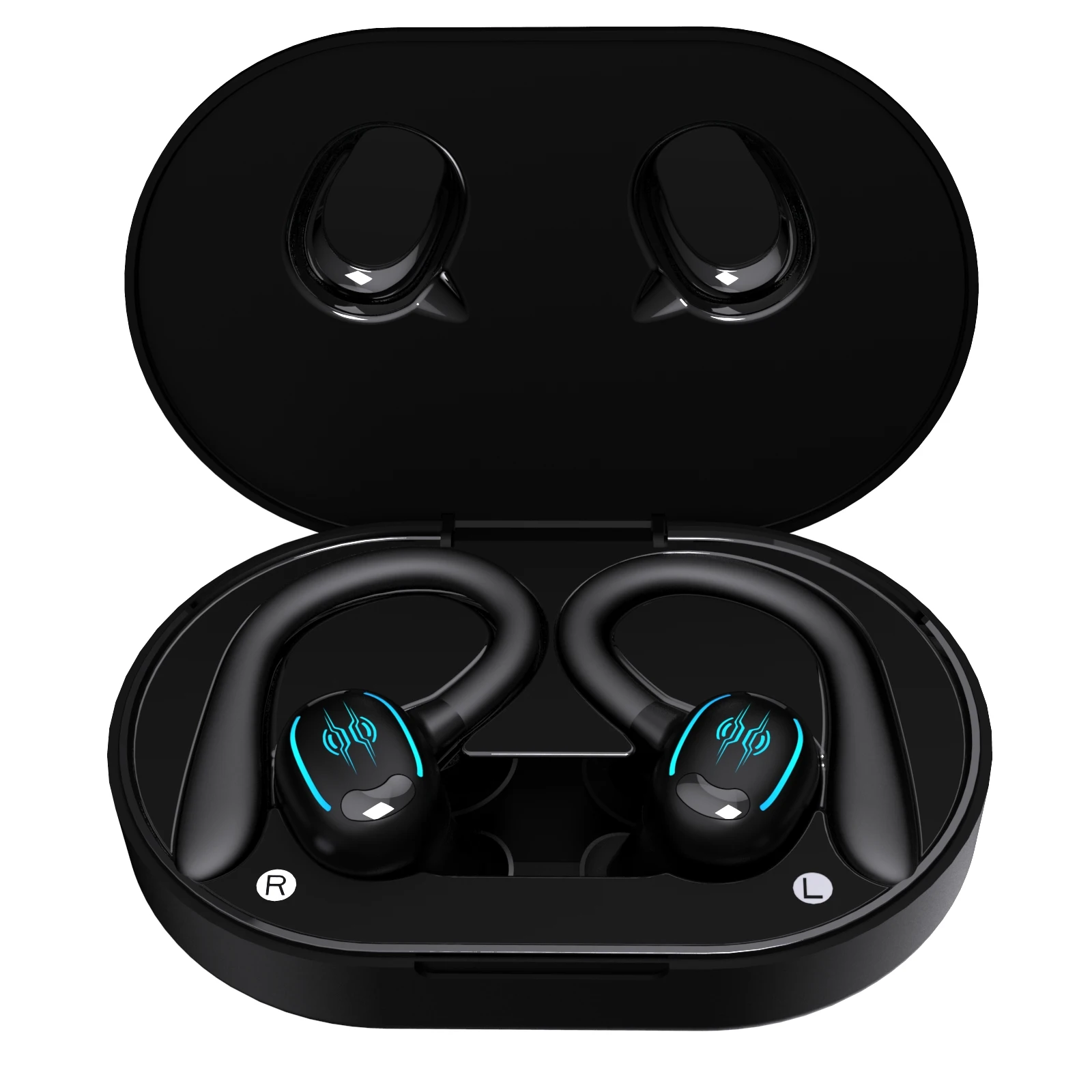 Neue kabellose Bluetooth-Kopfhörer mit ultraklarer Klangqualität, die schmerzen nicht verursacht, wenn lange Zeit getragen wird, hängende Ohrstil