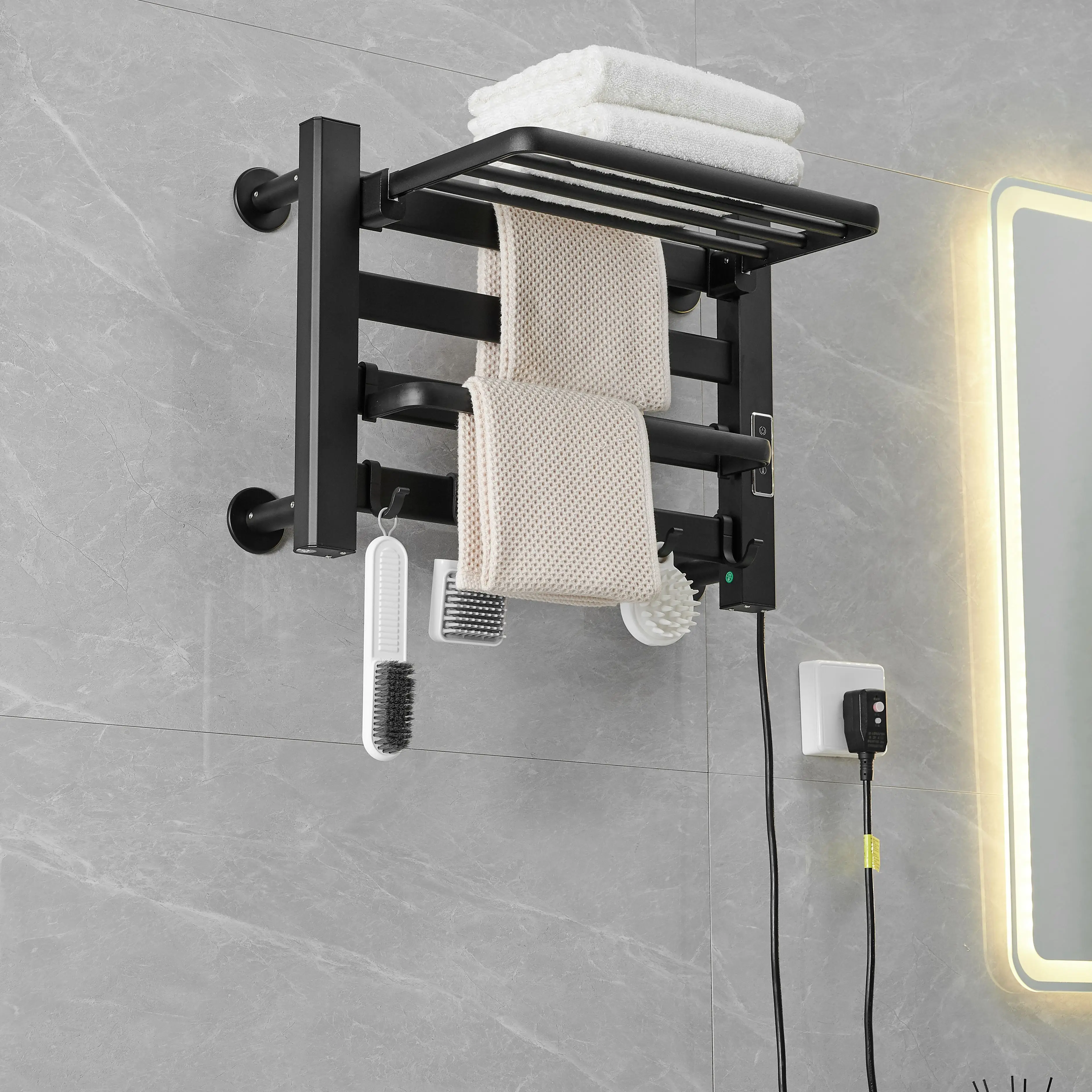 

Современная высококачественная электрическая вешалка для горячих полотенец с подогревом, направляющая, алюминиевая грелка для полотенец для ванной комнаты