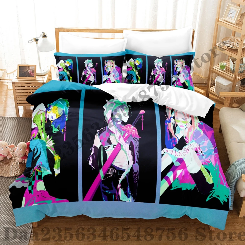 Kpop شيطان الصيادين طقم سرير واحد التوأم كامل الملكة الملك الحجم طقم سرير ساجا بنين غرفة نوم حاف مجموعات غطاء سرير رومي ميرا