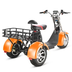 Factory supply 1500w 2000w 60v removable battery good safe driving 3 wheel citycoco electric tricycle scooter trike