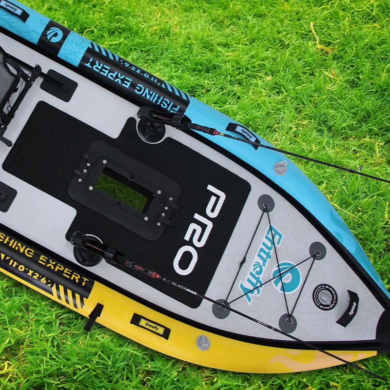 Inflatable Pedal Driven Fishing Watercraft Dual Purpose SUP Board And Kayak Wear Resistant For Lake Sea Angling