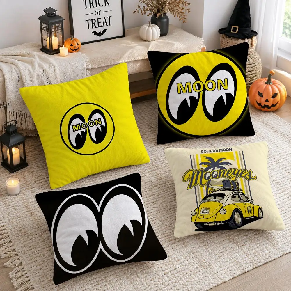 Fashion M-Mooneyes Logo Cushion Cover Plush Decorative Pillow Case With Hidden Zipper Cutecore Room Decor For Home