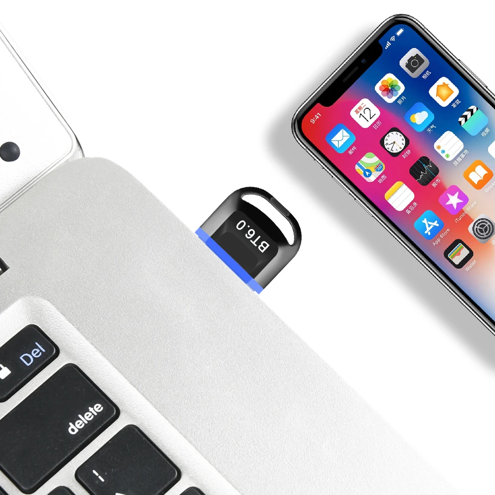 BT6.0 小型レシーバー トランスミッター USB2.0/3.0 音楽オーディオレシーバー 低遅延 ドライバー不要の USB トランスミッター キーボード/マウス用