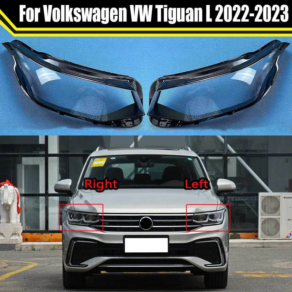 

For Volkswagen VW Tiguan L 2022 2023 Headlight Transparent Shell Headlamp Cover Lens Plexiglass Replace The Original Lampshade