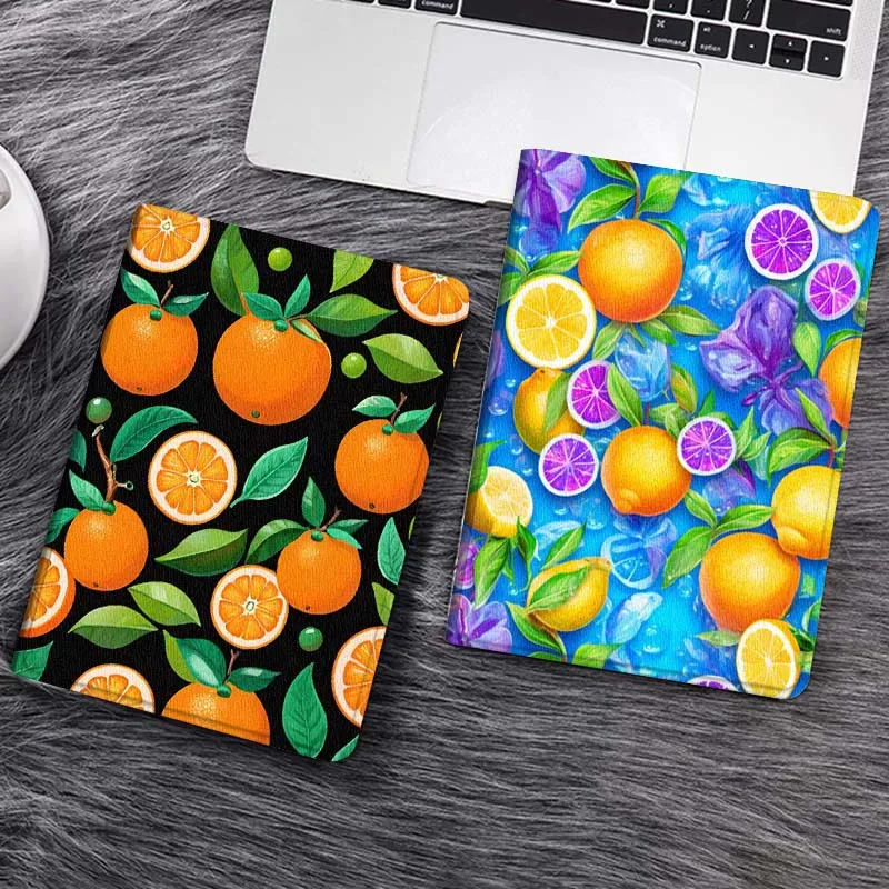 

Cartoon Orange Leaf Pattern Gift Tablet Case For Samsung Tab Galaxy S6 S11 A A7 A8 A9 A11 10.1 10.4 10.5 Plus Lite