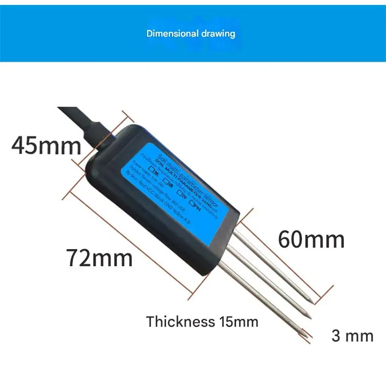 Soil Testing Air Quality Sensor Measures Humidity pH Value EC Nitrogen Phosphorus Potassium Conductivity