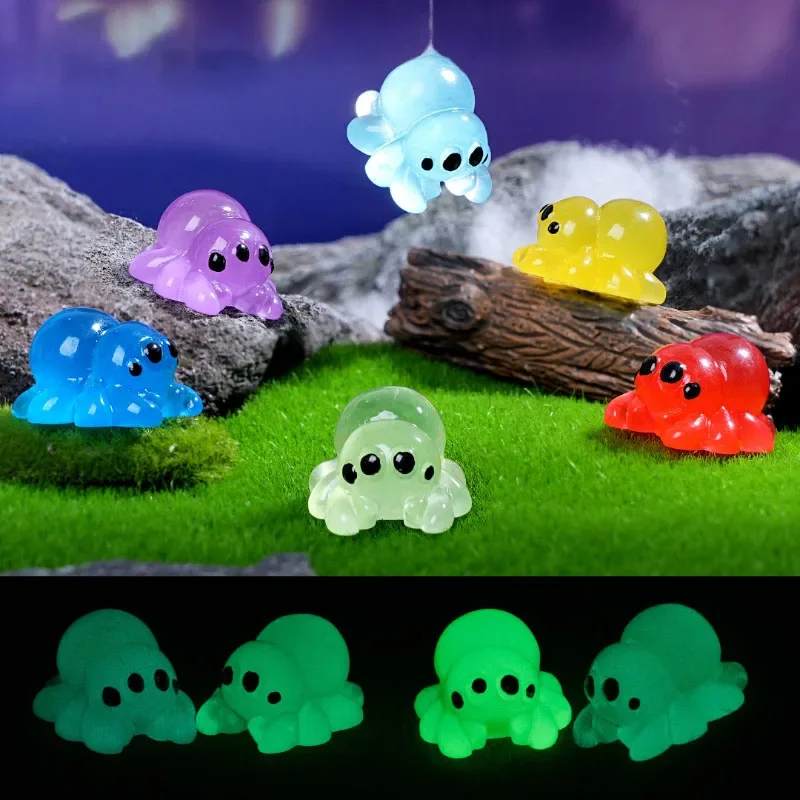 10/20 pezzi simulazione resina luminosa ragno fata giardino ornamenti in miniatura decorazione gioielli fai da te creazione di accessori per borse cieche