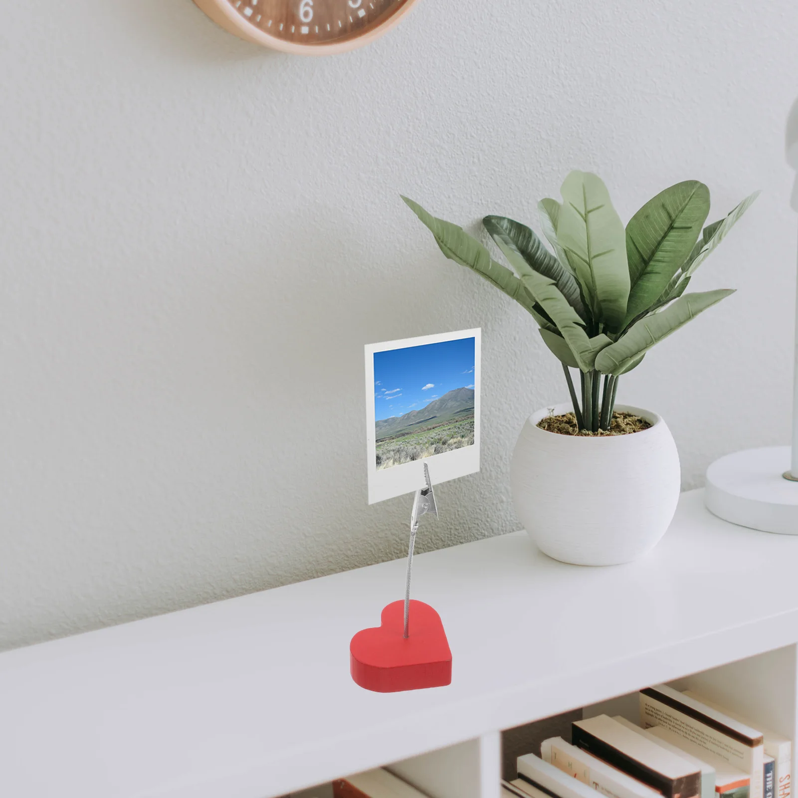 

10pcs Valentine's Day Photo Clip Memo Holder Romantic Desk Picture Business Card Stand Elegant Wooden Place Card Table Number