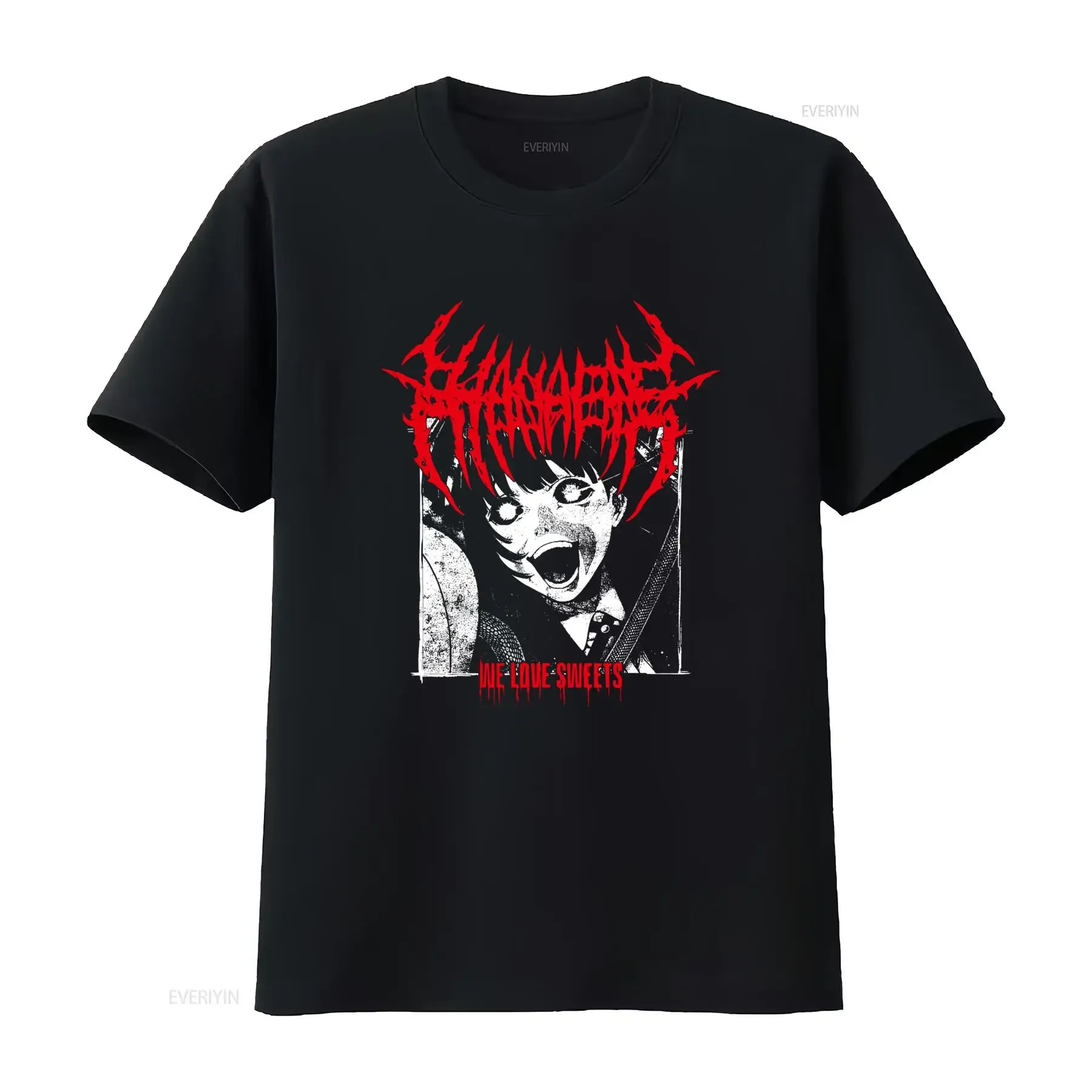 Hanabie We Love Sweets Dark Doll Music Lover T Shirt Premium Quality S 5XL vintage Washed Unisex streetwear Slightly homme