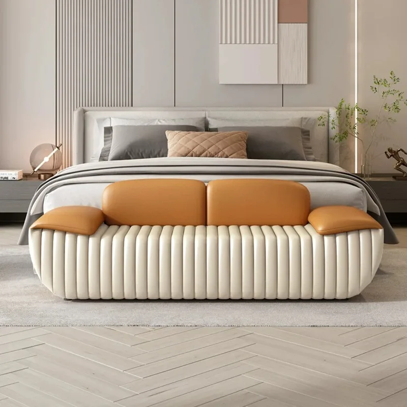 Design Seating Stool Brown Bedroom French Bench Indoor Stool Chairs Chaise Floor Muebles Para Hogar Mid Century Furniture