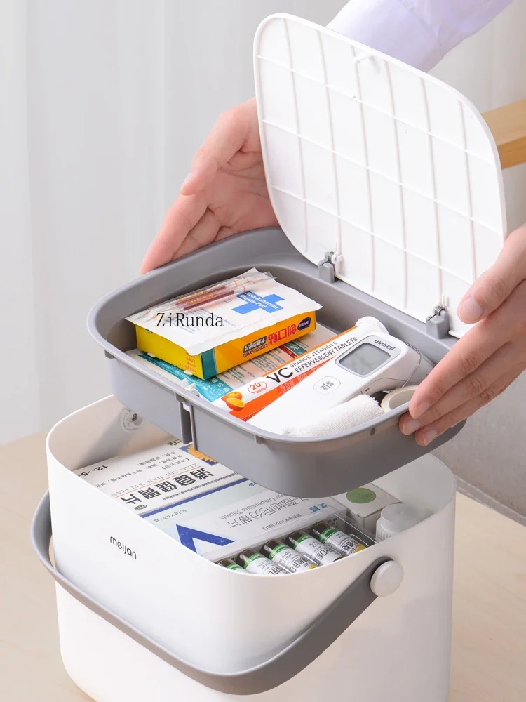 *Medicine Box Family Home Large Capacity Multi-layer Medicine Box Drug Storage Box Portable First Aid Kit