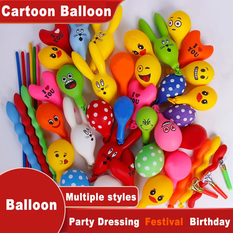 50/100 szt. Balony z motywem kreskówkowym, dekoracje, balony na hel, balony dmuchane, zwierzęta, kaczka, królik, bez pompki do gazu