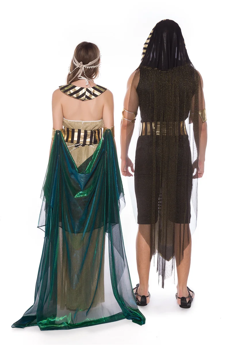 Volwassen Egyptische Farao Koning Cleopatra Grieks Godin Kostuum Purim Halloween Fancy Party Cosplay Paar Pak