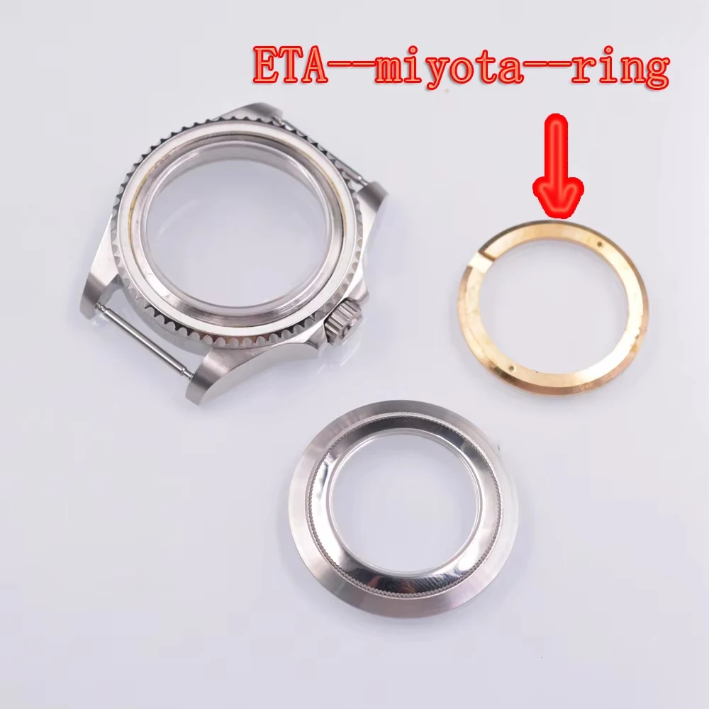 43mm Watch Case Fit NH35 NH36 NH35A ETA 2836 2824 Miyota 8215 DG2813 ST1612 movement Ceramic bezel Solid steel Sapphire glass