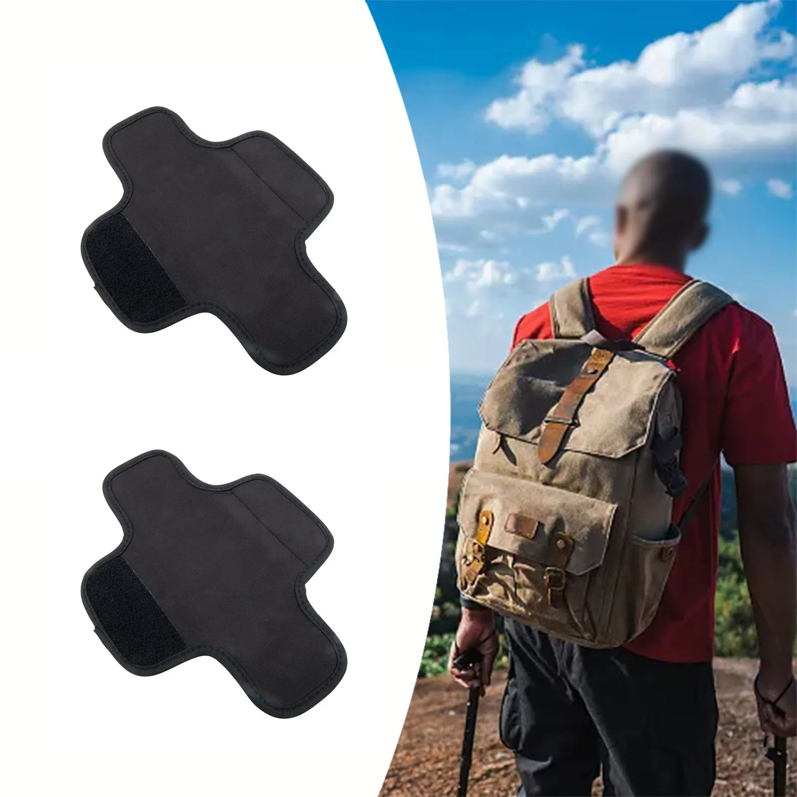 1 Pair Shoulder Strap Cushions Sponge Black Backpack Shoulder Strap Pads  Anti-Slip Cushion Pad Protector 30*8.5cm