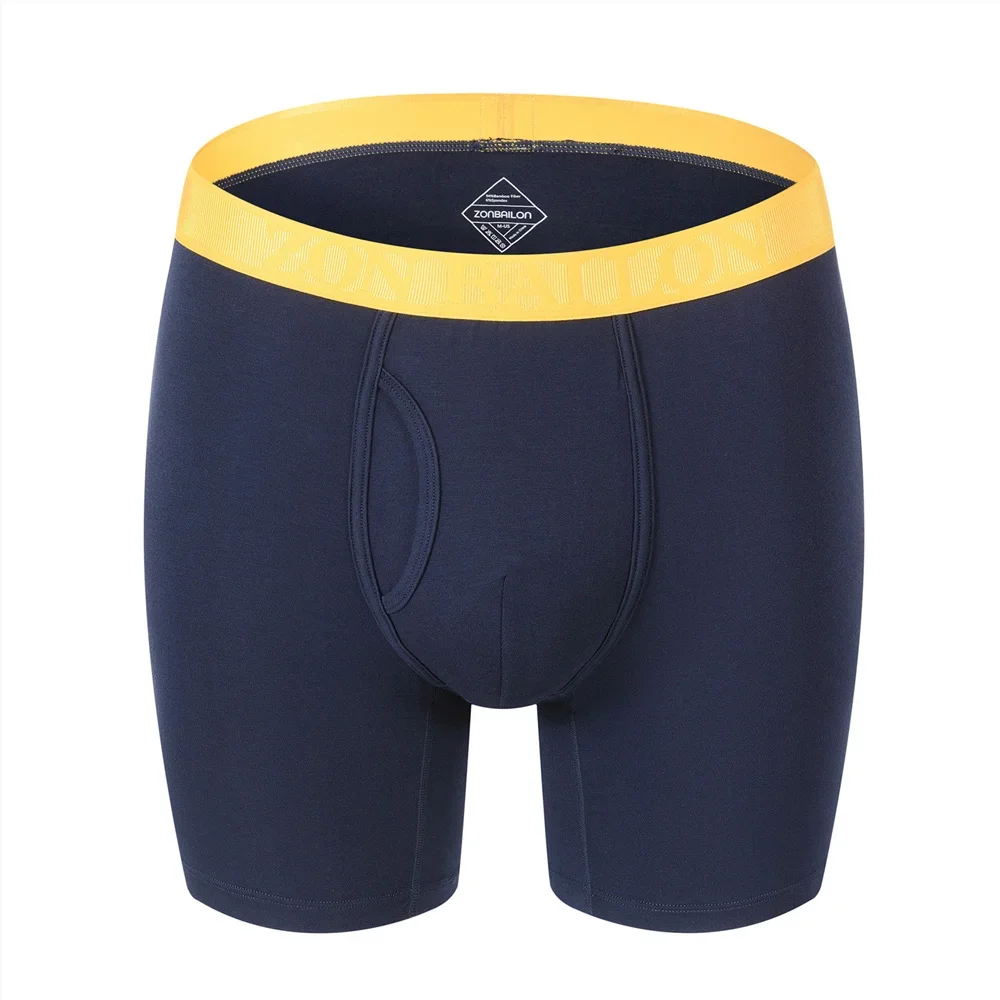 Jinshi Men's Boxer Briefs Bamboo Soft Classic Breathable No Ride Up Open Fly Boxers Underwear
