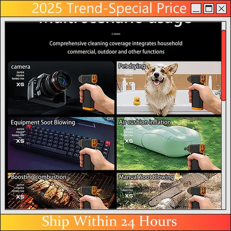 

Новый ручной мини-турбореактивный вентилятор X5, 130000 об/мин, высокоскоростной и жестокий вентилятор, клавиатура со сжатым воздухом, электроинструмент для чистки автомобиля