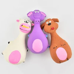 Latex Dog Toys Sound Squeaky Elephant/Cow Animal Chew Pet Rubber Vocal Toys For Small Large Dogs Bite Resistant Interactive Toy