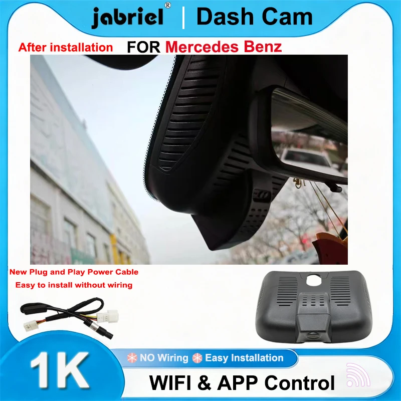 

Видеорегистратор Jabriel для Mercedes-Benz GLB 2023-2026, автомобильная камера DVR 1K 1080P с Wi-Fi, Plug and Play
