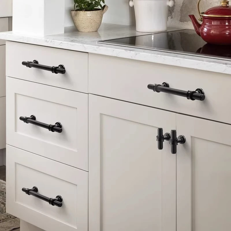Black Nordic American Style Hardware Small Single-Hole Handles for Wardrobe Cabinet Kitchen Door Drawer