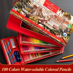 Faber-Castell 100Pcs/Set Water-Soluble Colored Pencils Drawing Set Professional Hand-Painted For Painting School Art Supplies